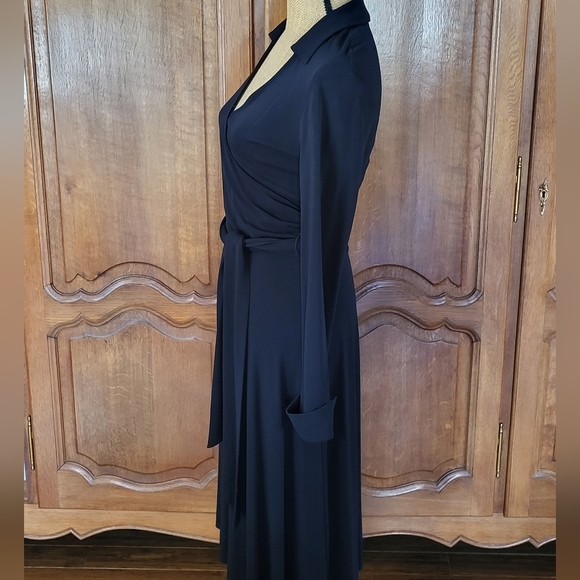 Talbots black faux wrap dress size 6 - Picture 4 of 8